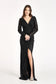 Gathered Waist Sequin Embellished Mermaid Dress w/ Long Sleeves-1