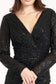 Gathered Waist Sequin Embellished Mermaid Dress w/ Long Sleeves-3
