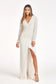 Gathered Waist Sequin Embellished Mermaid Dress w/ Long Sleeves-5