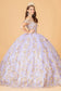 3-D Butterfly Applique Sweetheart Quinceanera Dress w/ Corset Back-8