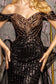 Metallic Sequin Mesh Mermaid w/ Detachable Waist Drape Long Prom Dress GLGL3496-3