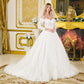 Wedding Ball Gown Off-Shoulder 3/4 Sleeves,A Sweetheart Neckline Corset Bodice-2