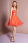 Sleeveless Sweetheart Beaded Tulle Short Dress with Pleated Satin Waistband-0