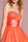 Sleeveless Sweetheart Beaded Tulle Short Dress with Pleated Satin Waistband-1