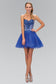 Strapless Sweetheart Tulle Short Dress with Lace Bodice-0
