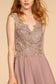 Embroidered Applique Bodice V-Neck Chiffon Short Dress-2