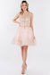 Embroidery Embellished Bodice Glitter Pattern Mesh Skirt Short Dress-10