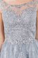 Embroidery Embellished Bodice Glitter Pattern Mesh Skirt Short Dress-9