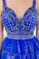 Jewel Accented Waistline Glitter Mesh V-Neck Short Dress-19