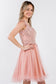 Cut-Away Shoulder Sweetheart Mesh Short Dress-12