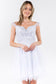 Cut-Away Shoulder Sweetheart Mesh Short Dress-21