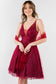 Sheer Bodice V-Neck Glitter Mesh Homecoming Dress-6