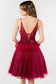 Sheer Bodice V-Neck Glitter Mesh Homecoming Dress-8