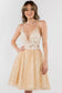 Sheer Bodice V-Neck Glitter Mesh Homecoming Dress-11