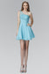 One Shoulder Chiffon Short Dress with Bead Detailing-0