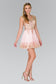 Tulle Short Dress Accented with Gold Lace-0