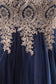 Tulle Short Dress Accented with Gold Lace-9