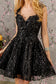 3-D Butterfly Embroidery Sequin Sweetheart Mesh Babydoll Dress-1