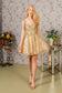 3-D Butterfly Embroidery Sequin Sweetheart Mesh Babydoll Dress-4