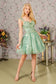 3-D Butterfly Embroidery Sequin Sweetheart Mesh Babydoll Dress-6