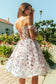 3D Butterfly Embellished Organza Cut-Away Shoulder A-Line Homecoming Dress w/ Lace-Up Back-1