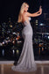 Strapless Silver Embellished Gown-1