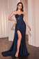 FITTED STRAPLESS SPARKLE & LACE DRESS CDJ875-0
