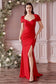 Cap Sleeve Shawl Fitted Dress-6