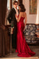 Strapless Fitted Satin & Lace Gown-1
