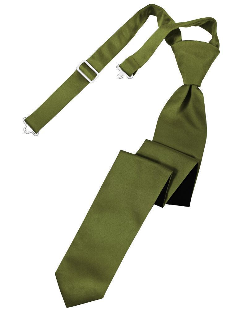 Luxury Satin Skinny Necktie Pre-Tied-42