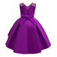 Baby Girl Flower Embroidered Pattern Vest Formal Dress Birthday Dress-15