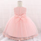 Baby Girl Floral Embroidered Pattern Full Moon Christening Sequins Tutu Dress-6