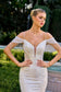 Off The Shoulder Sequin Wedding Gown-2