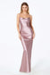 Mermaid dress with spaghetti straps, U-shaped back, leg opening-3