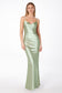 Mermaid dress with spaghetti straps, U-shaped back, leg opening-6