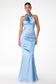 High halter v-neck mermaid dress-3