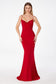 U-back mermaid dress with lace and spaghetti straps-6