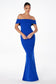 Mermaid dress with boat neck and zipper on the back-7
