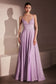 A-line dress with deep V-neck and spaghetti straps-5