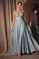 A-line dress with deep V-neck and spaghetti straps-6