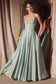 A-line dress with deep V-neck and spaghetti straps-8