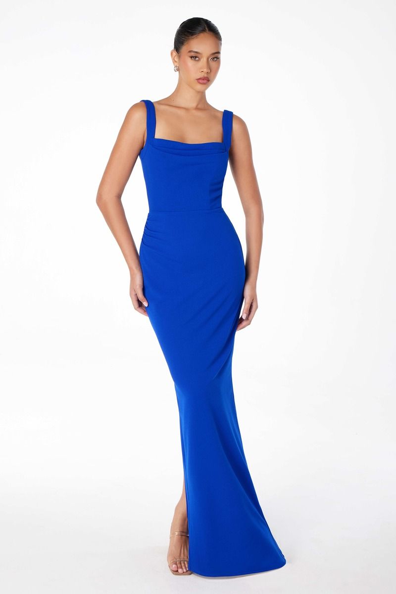 Mermaid dress with square neckline, straps and square back-5