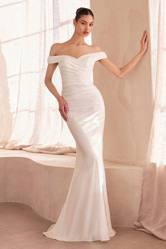 Stretch Satin Bridal Gown, Sculpted Silhouette and Timeless Appeal-0