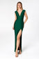 V-Neck Fitted Dress With Square Back-1