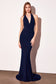 Halter V-neck mermaid dress-3