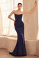 Strapless scoop neckline bodycon dress with a beautifully gathered bodice and hip line-5