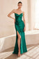 Strapless V-neck bodycon dress-6