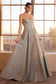 A-Line Dress With Glitter Fabric-4