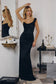 One Shoulder Stretch Satin Gown-1