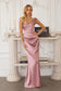 One Shoulder Stretch Satin Gown-5